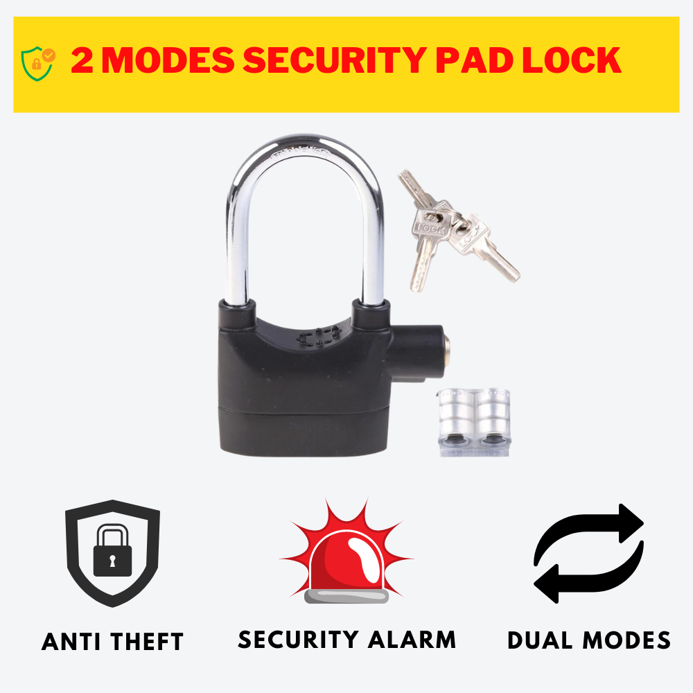 2 Modes Security Pad Lock With Smart Alarm