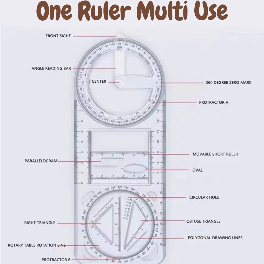 Multipurpose Geometric Ruler (Buy 1 Get 1 Free)