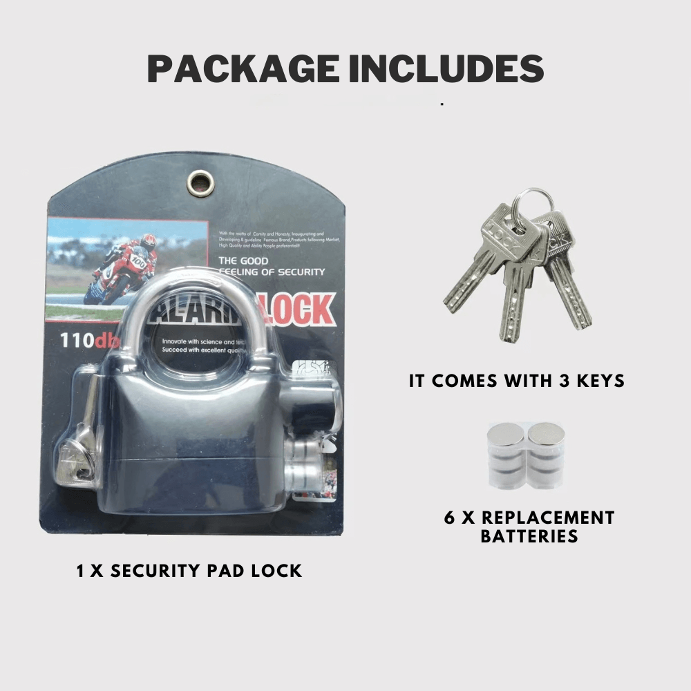 2 Modes Security Pad Lock With Smart Alarm
