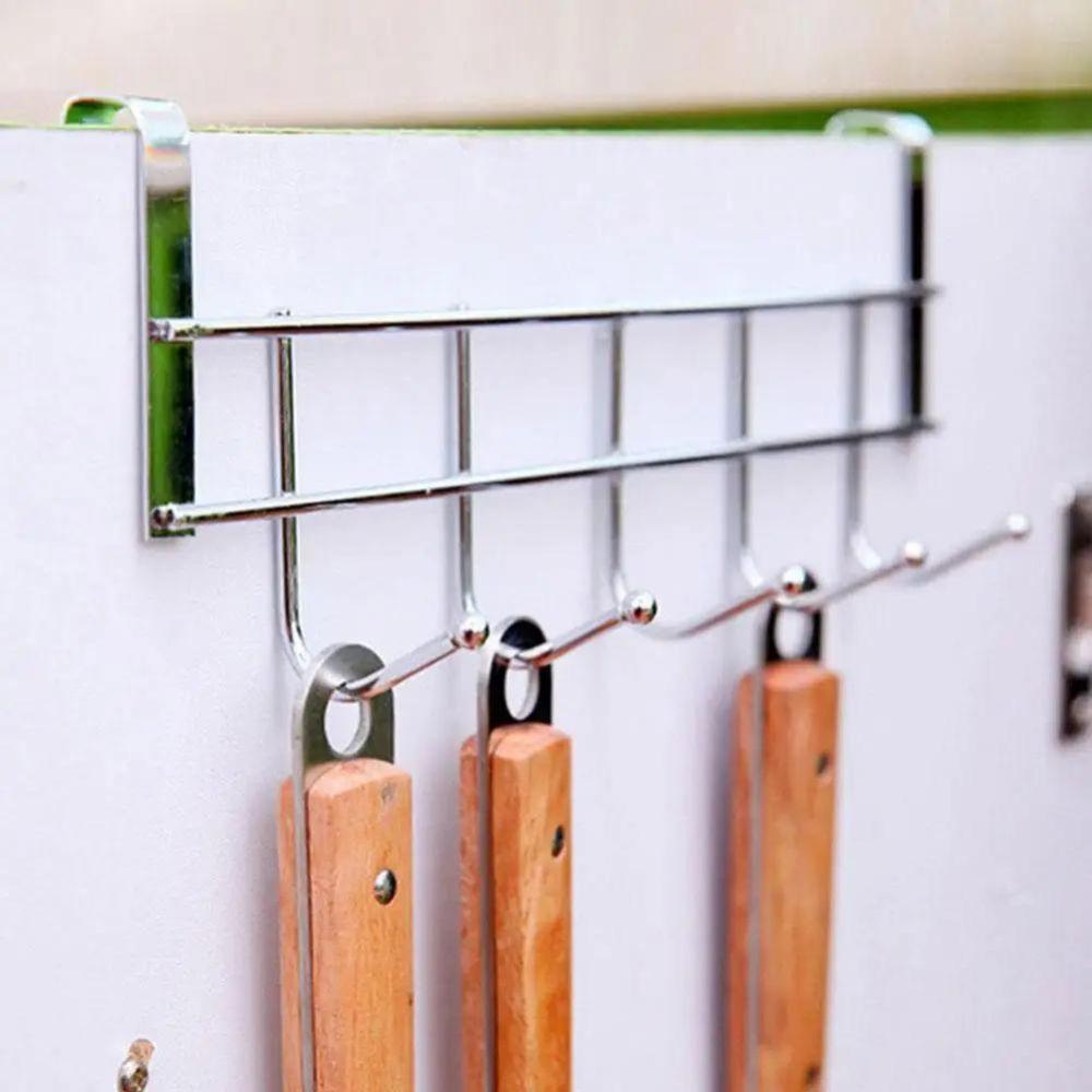 5 Hook Stainless Steel Over the Shelf Hanger