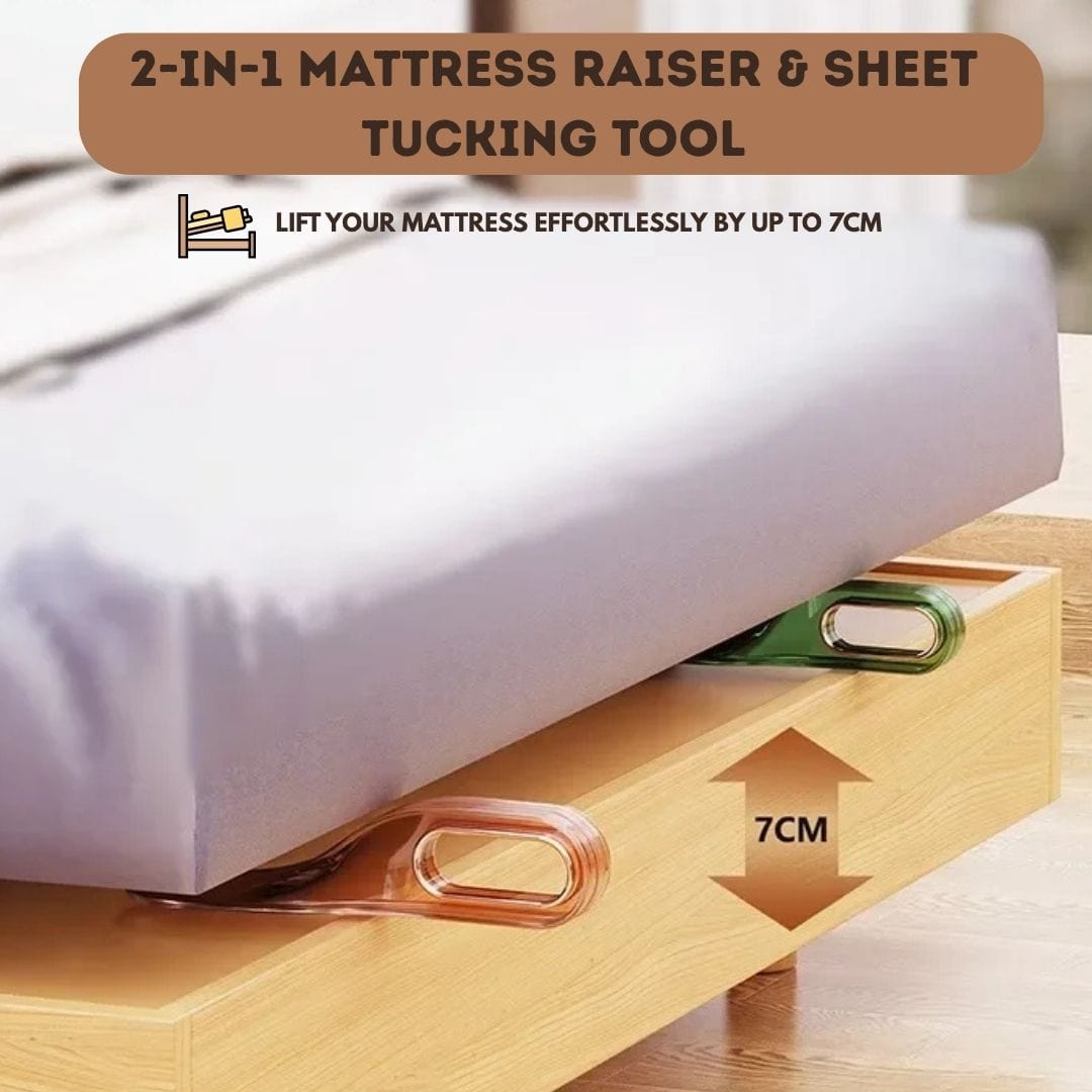 2-in-1 Mattress Raiser & Sheet Tucking Tool (Pack Of 2)