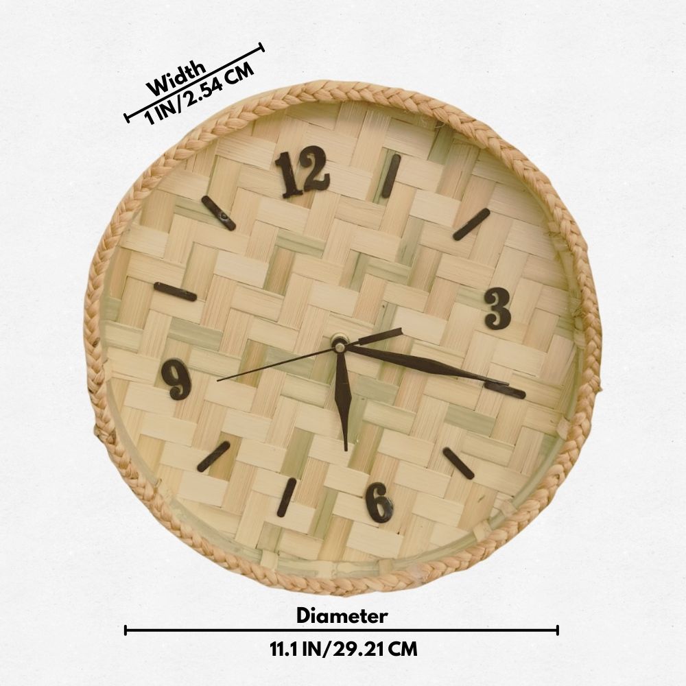 Handcrafted Bamboo Wall Clock