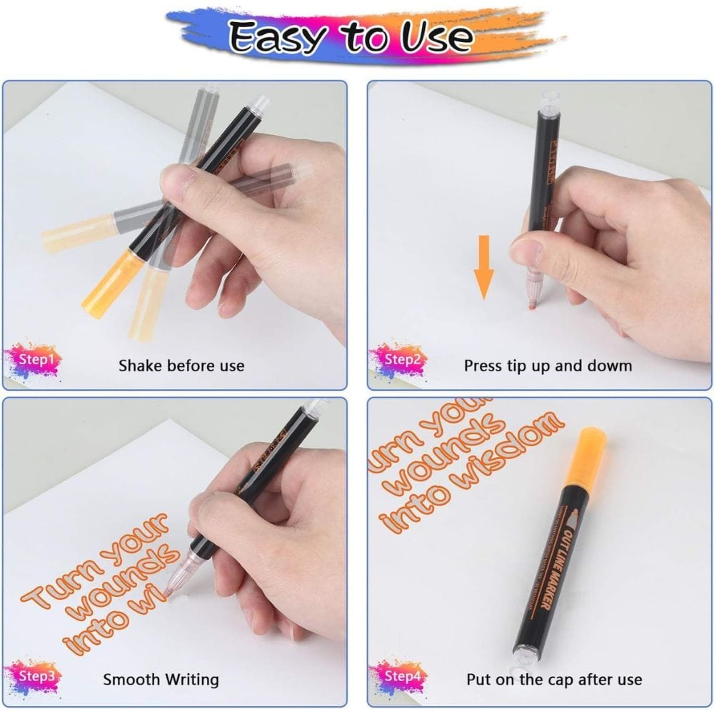 Magic GlowEdge Marker Pen (12 Pens Set)