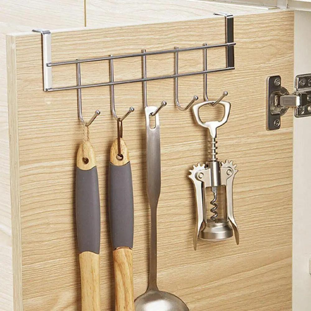 5 Hook Stainless Steel Over the Shelf Hanger