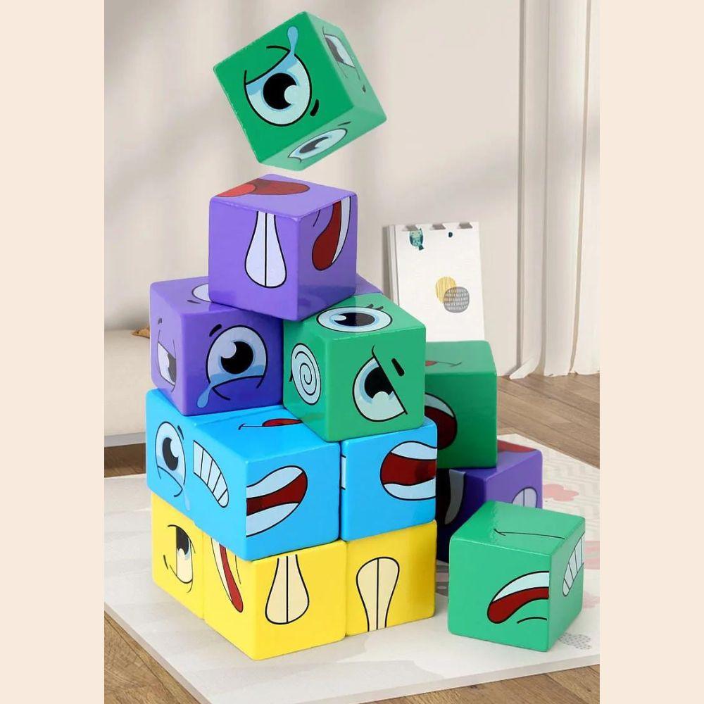 Crazy Puzzle Game For Kids ( 16 Blocks + 72 Playing Cards)