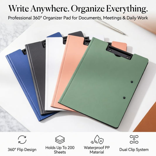 DocuFlex™ 360° A4 Organizer Pad File Folder (Dual Clip)