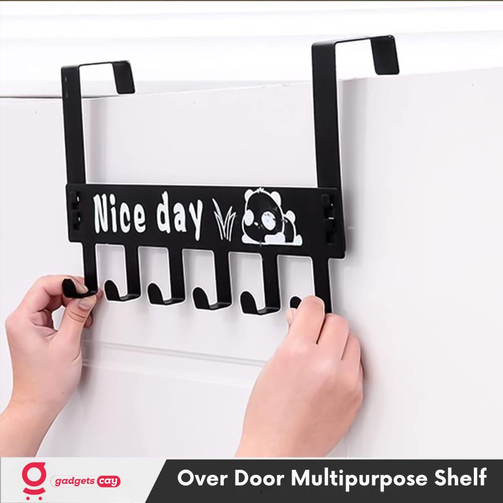 Multipurpose Space Saving Metal Over the Door Hanger