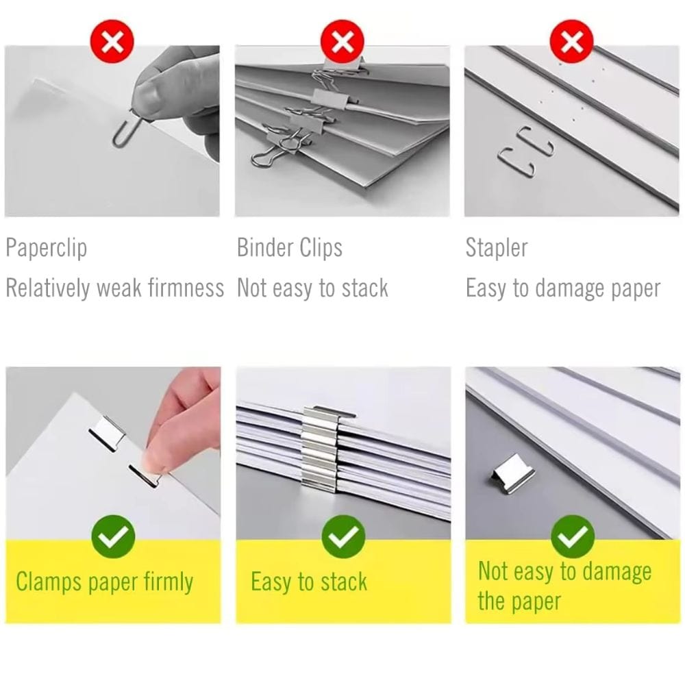 Punching Paper Binding Kit With 50 Reusable Clips
