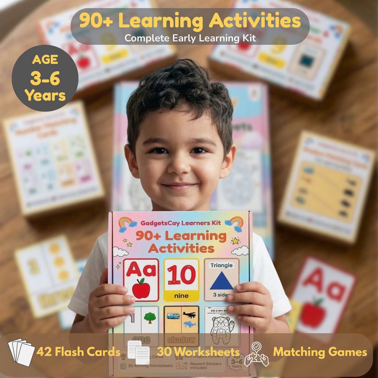 GadgetsCay 90+ Learning Activities Kit for Kids (Age 3–6)