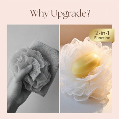LatherBloom 2 In 1 Bath Spoung Loofah (Pack Of 2)