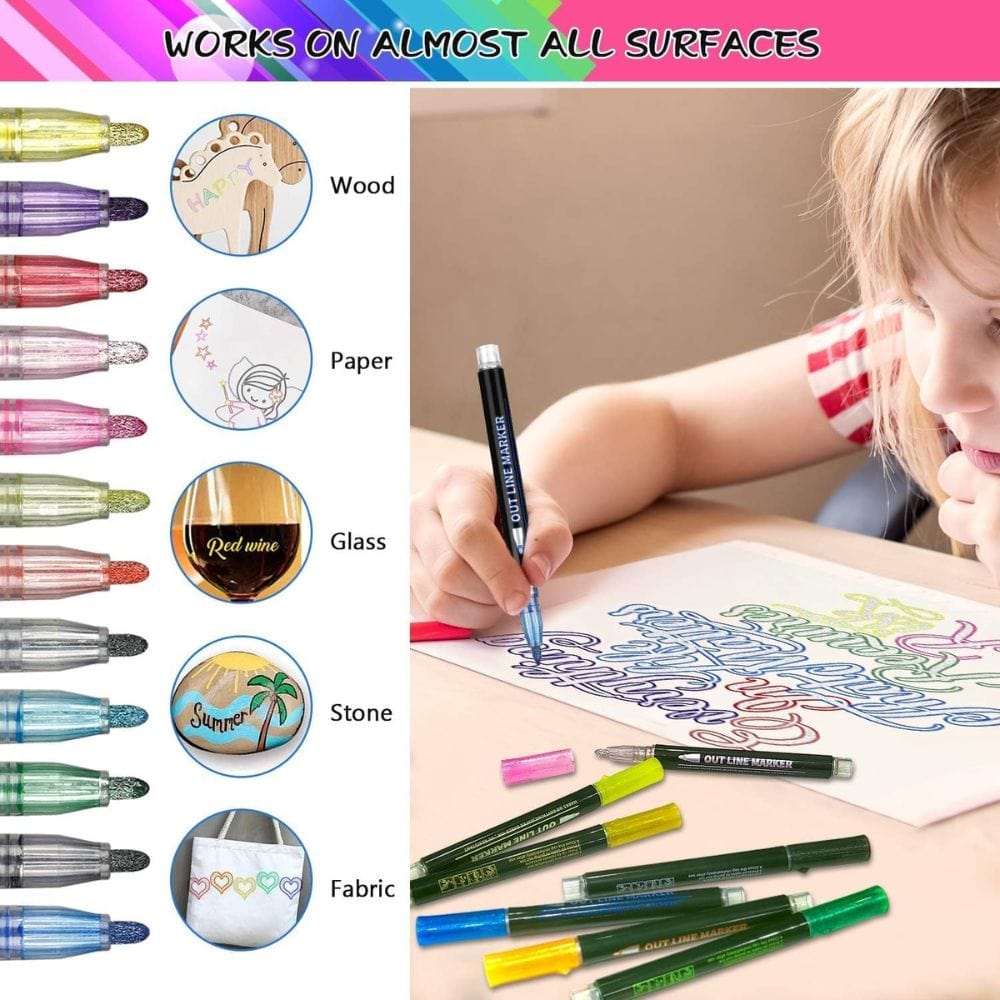Magic GlowEdge Marker Pen (12 Pens Set)