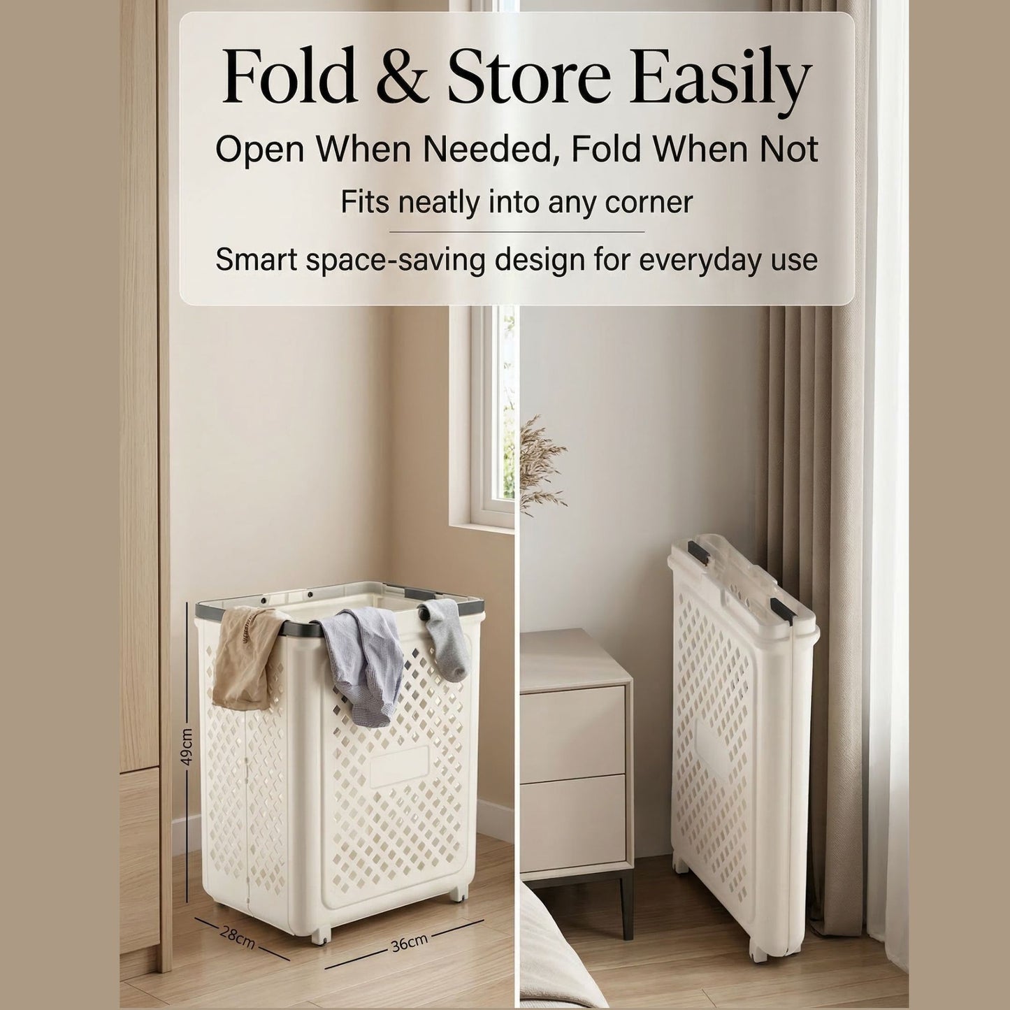 TidyNest Foldable Laundry Basket