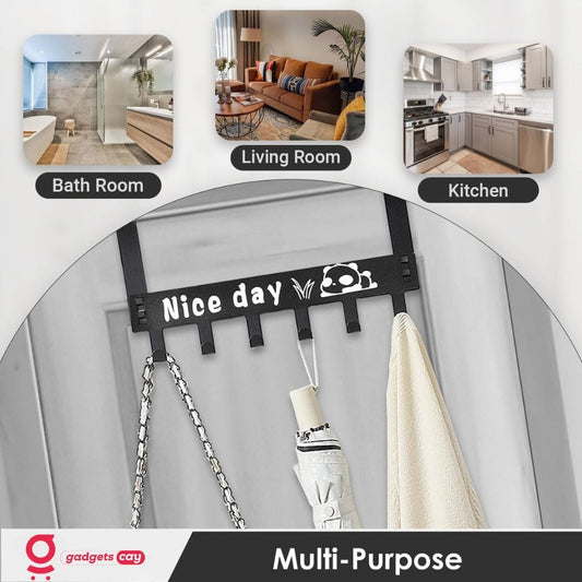 Multipurpose Space Saving Metal Over the Door Hanger (Pack Of 2)