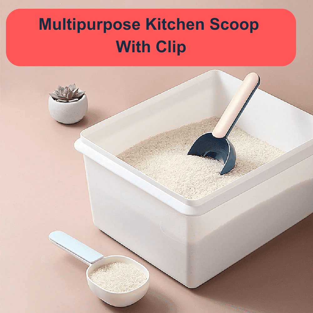 Multipurpose Kitchen Scoop With Clip (Pack Of 4)