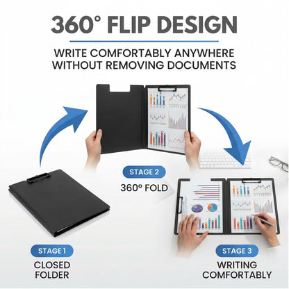 DocuFlex™ 360° A4 Organizer Pad File Folder (Dual Clip)