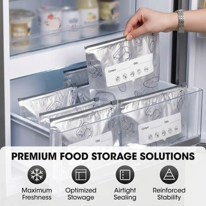 FreshVault™ Aluminium Foil Storage Bags | Airtight Zipper | 20 PCS Pack