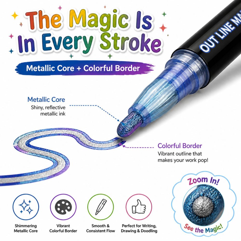 Magic GlowEdge Marker Pen (12 Pens Set)