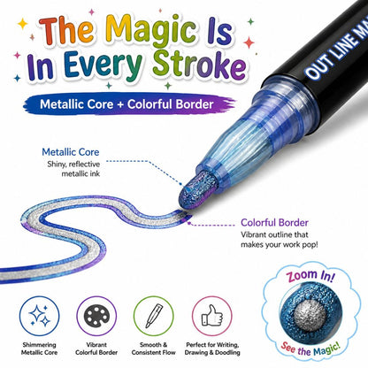 Magic GlowEdge Marker Pen (12 Pens Set)