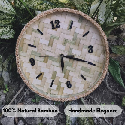 Handcrafted Bamboo Wall Clock