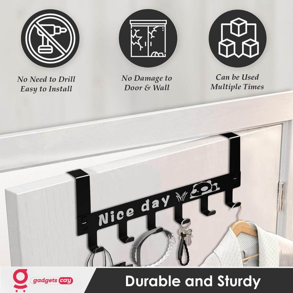 Multipurpose Space Saving Metal Over the Door Hanger (Pack Of 2)