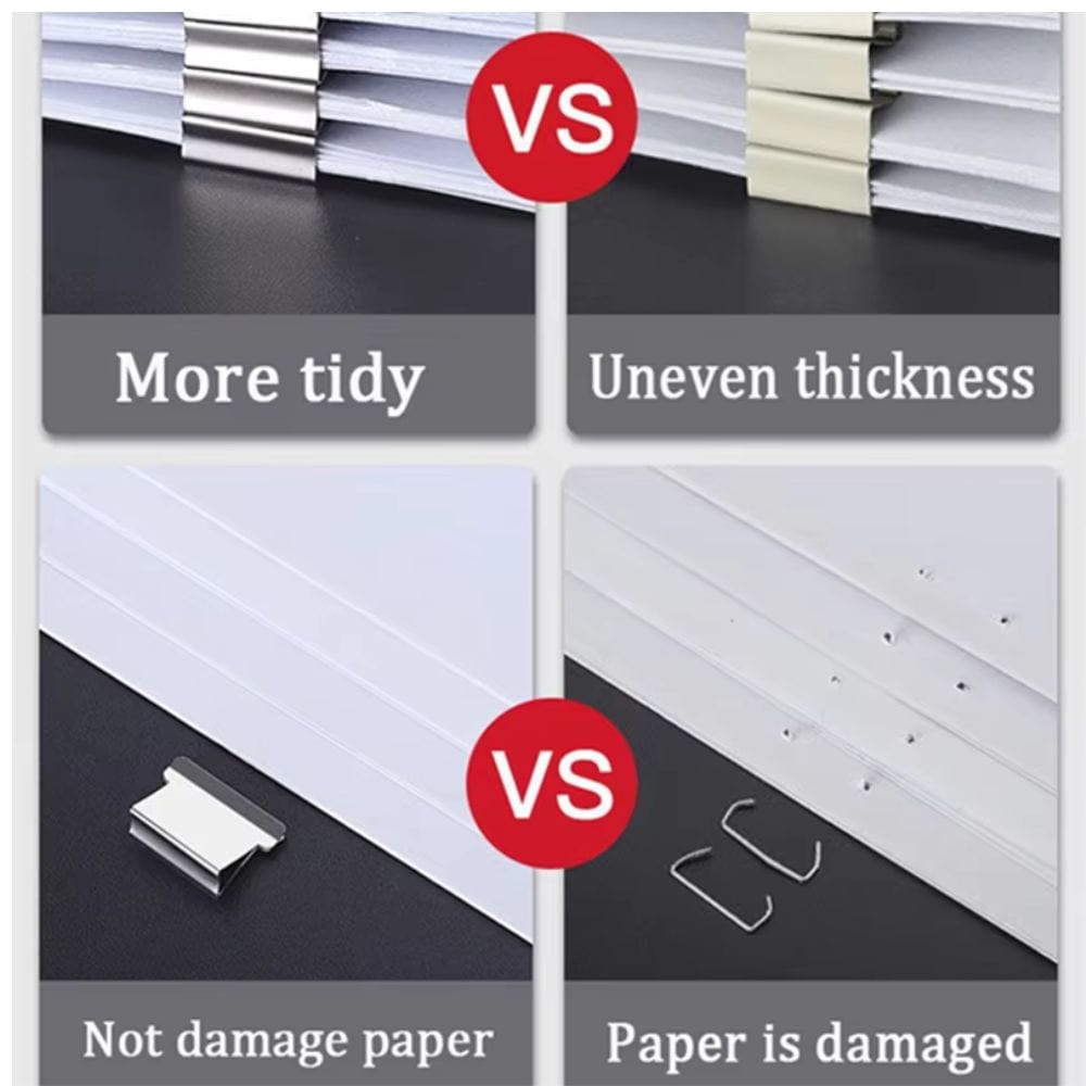 Reusable Punching Paper Binding Kit (2 Dispenser + 16 Reusable Clips)