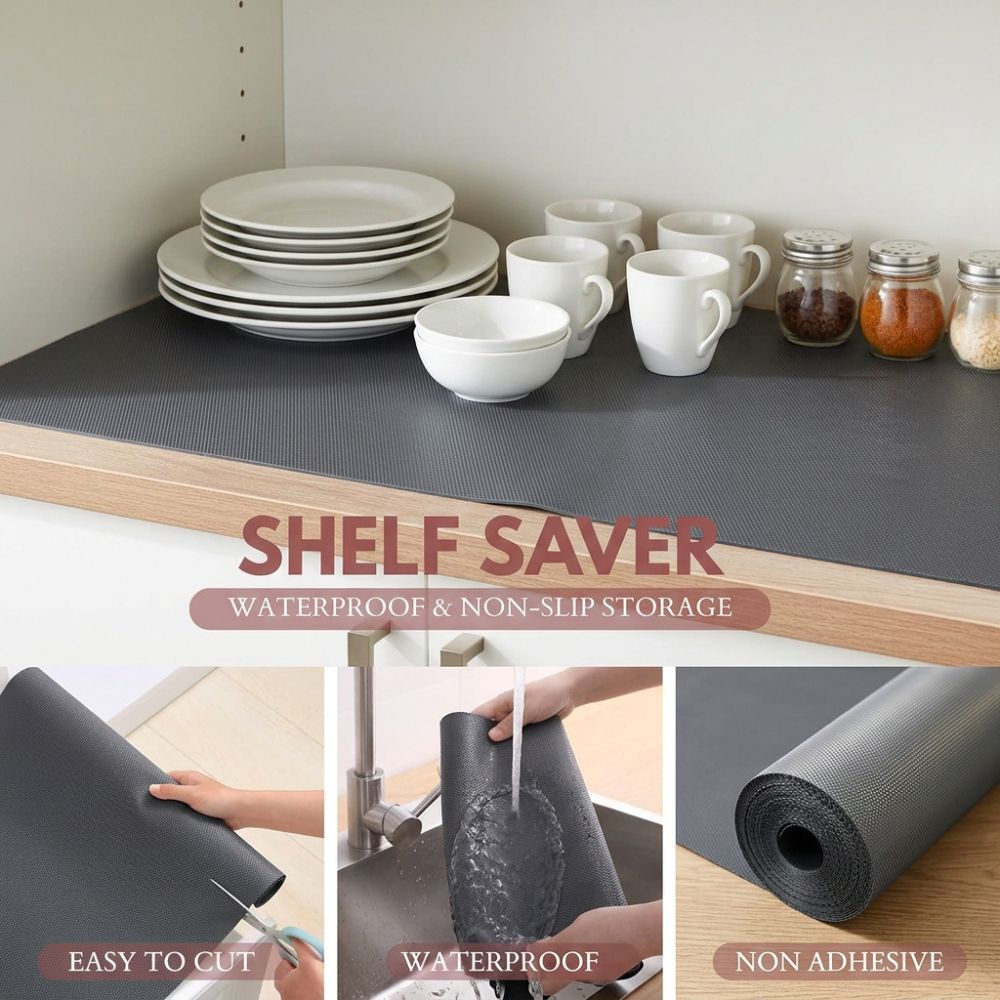Anti Slip Shelf Saver Mat |45 Cm X 5 Meter| Big Roll | Plain Design