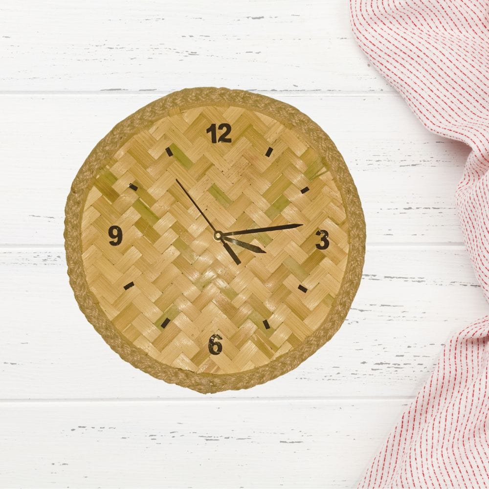 Handcrafted Bamboo Wall Clock