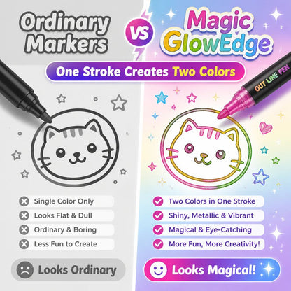 Magic GlowEdge Marker Pen (12 Pens Set)