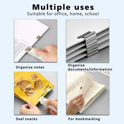 Reusable Punching Paper Binding Kit (2 Dispenser + 16 Reusable Clips)