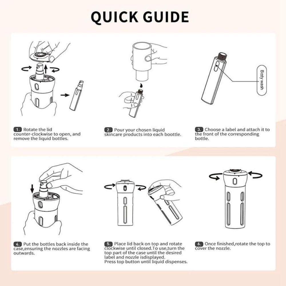 4 in 1 Travel Carry Bottle