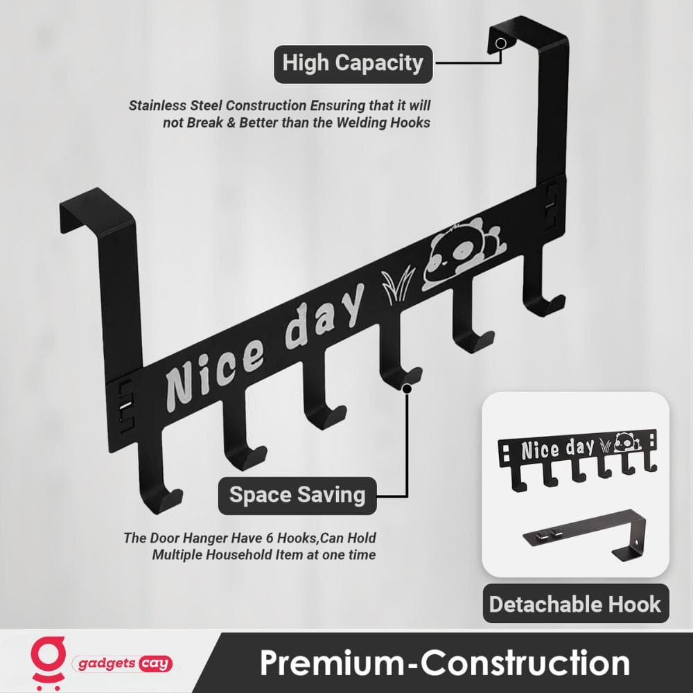 Multipurpose Space Saving Metal Over the Door Hanger (Pack Of 2)