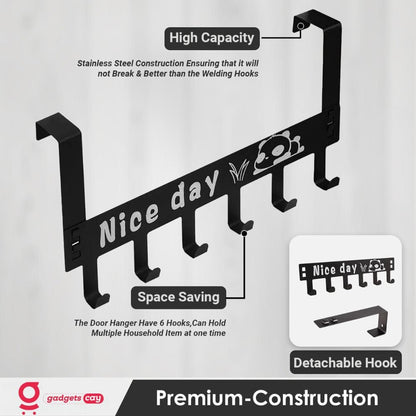 Multipurpose Space Saving Metal Over the Door Hanger (Pack Of 2)