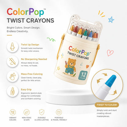 ColorPop™ Twist Crayons (12 Pcs)