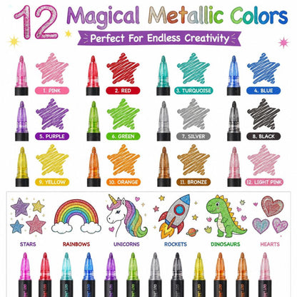 Magic GlowEdge Marker Pen (12 Pens Set)