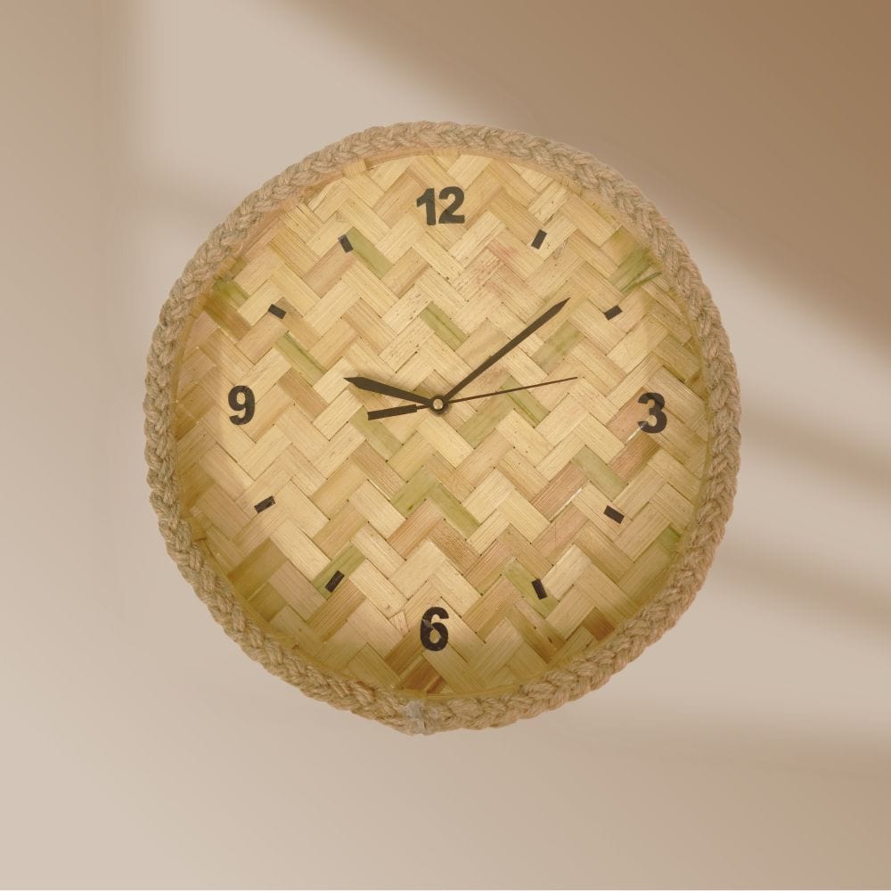 Handcrafted Bamboo Wall Clock