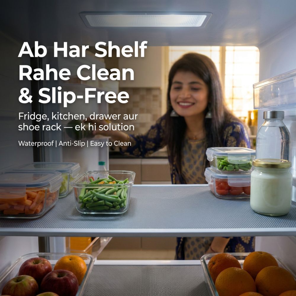 Anti Slip Shelf Saver Mat |45 Cm X 5 Meter| Big Roll | Plain Design