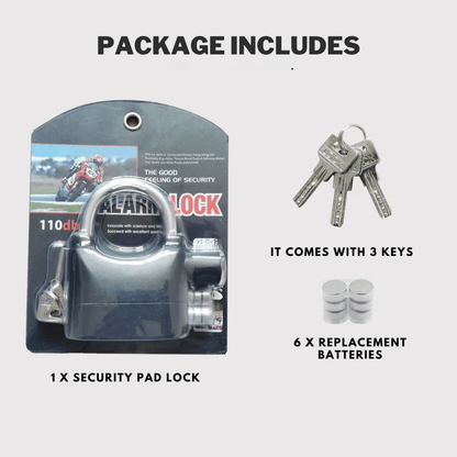 2 Modes Security Pad Lock With Smart Alarm