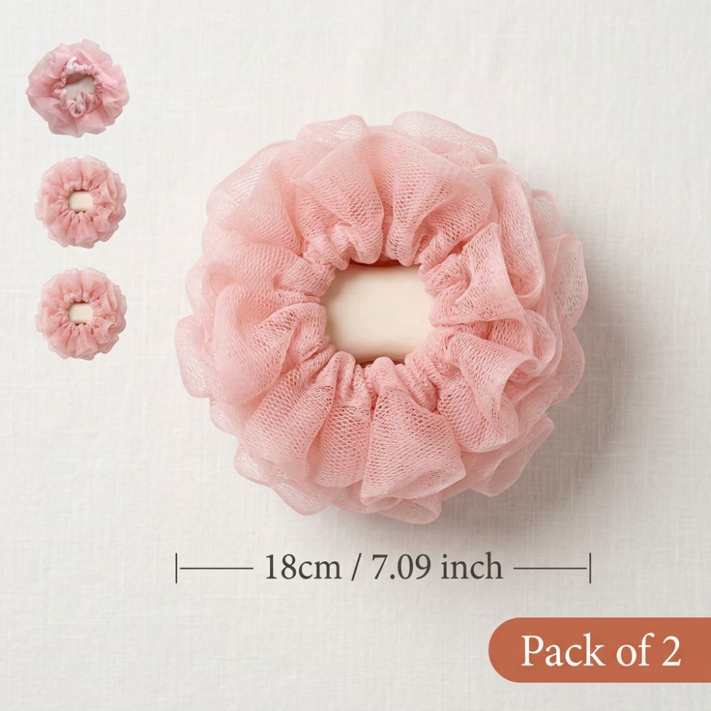 LatherBloom 2 In 1 Bath Spoung Loofah (Pack Of 2)