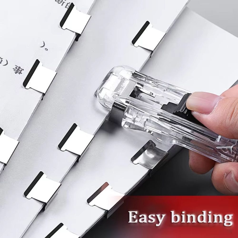Reusable Punching Paper Binding Kit (2 Dispenser + 16 Reusable Clips)