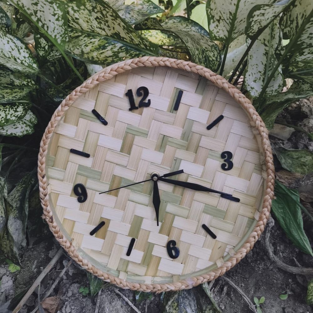 Handcrafted Bamboo Wall Clock