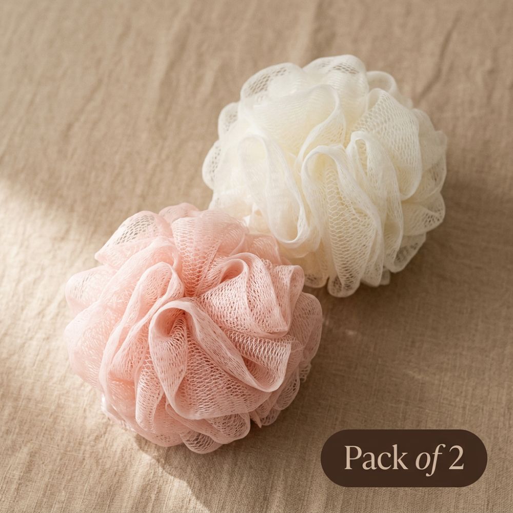 LatherBloom 2 In 1 Bath Spoung Loofah (Pack Of 2)