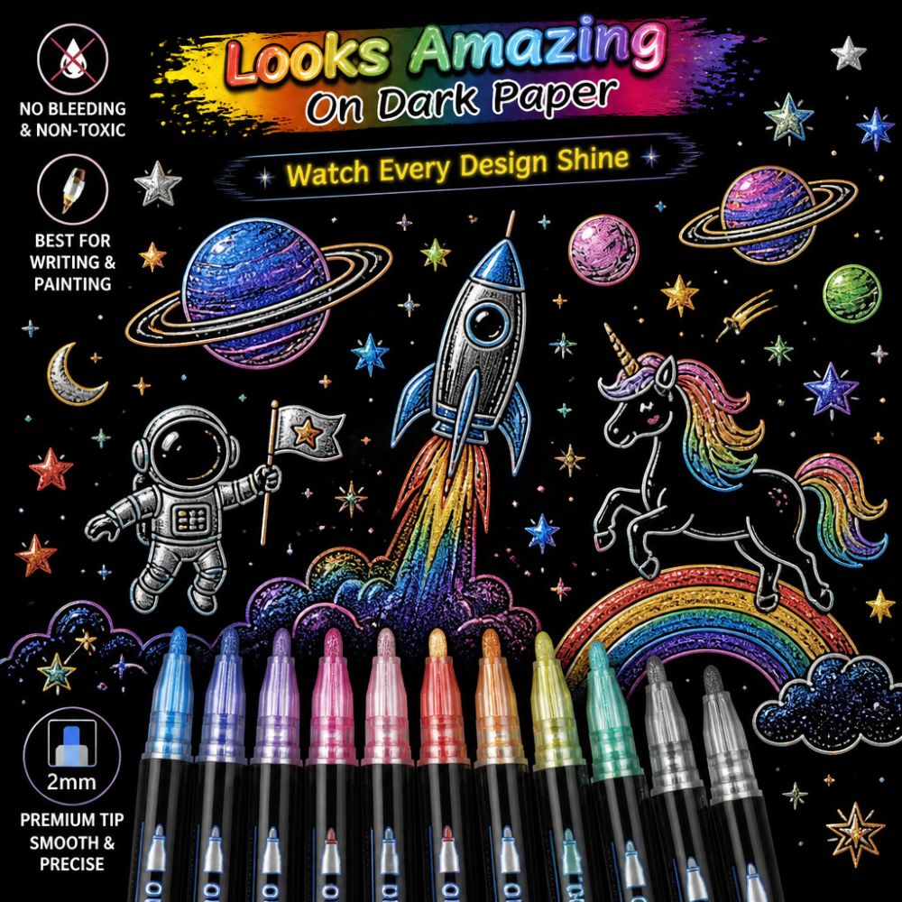 Magic GlowEdge Marker Pen (12 Pens Set)