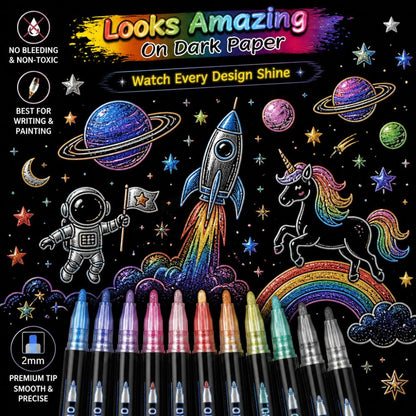 Magic GlowEdge Marker Pen (12 Pens Set)