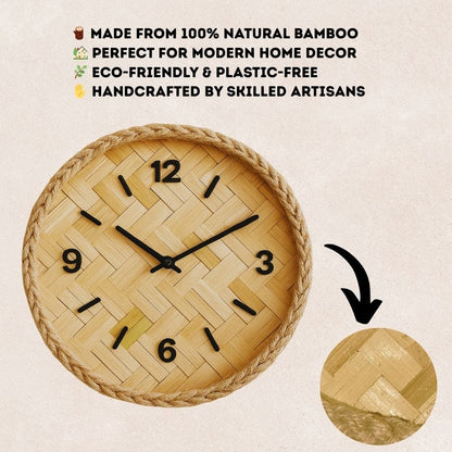 New Design Handcrafted Bamboo Wall Clock