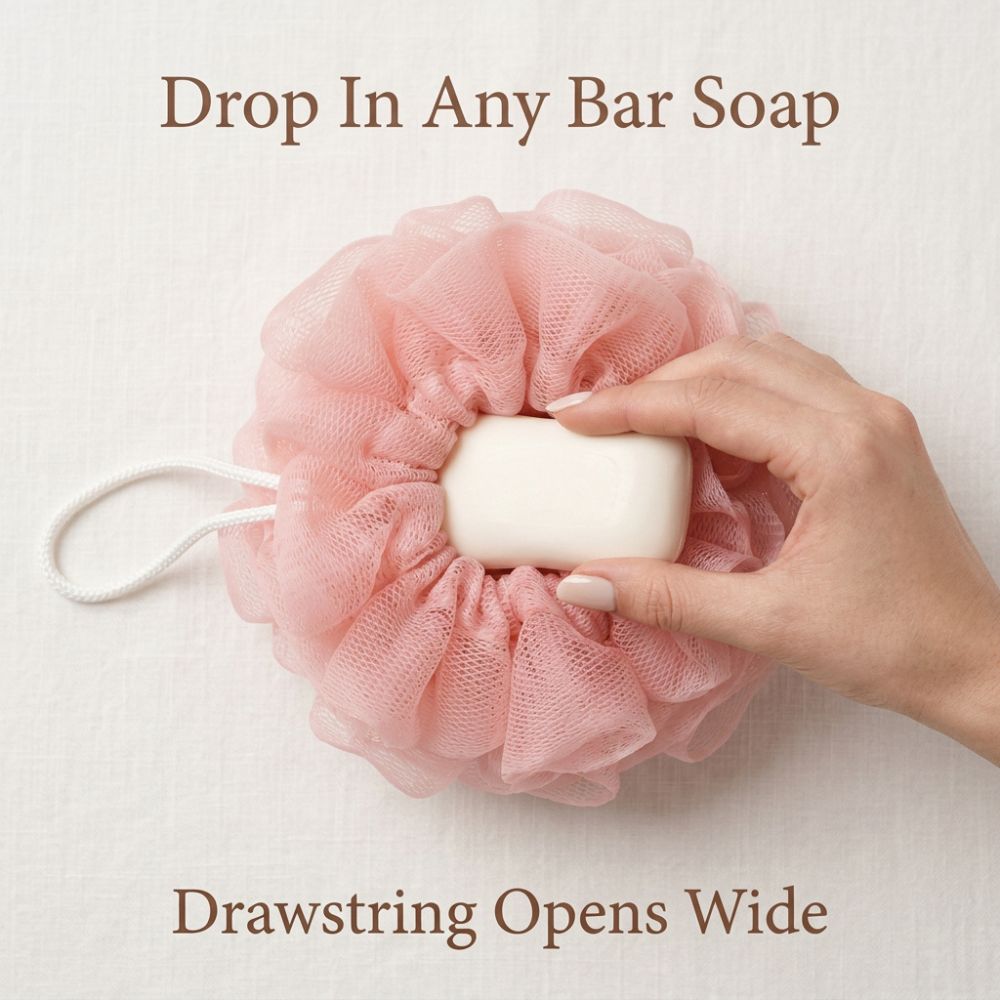 LatherBloom 2 In 1 Bath Spoung Loofah (Pack Of 2)