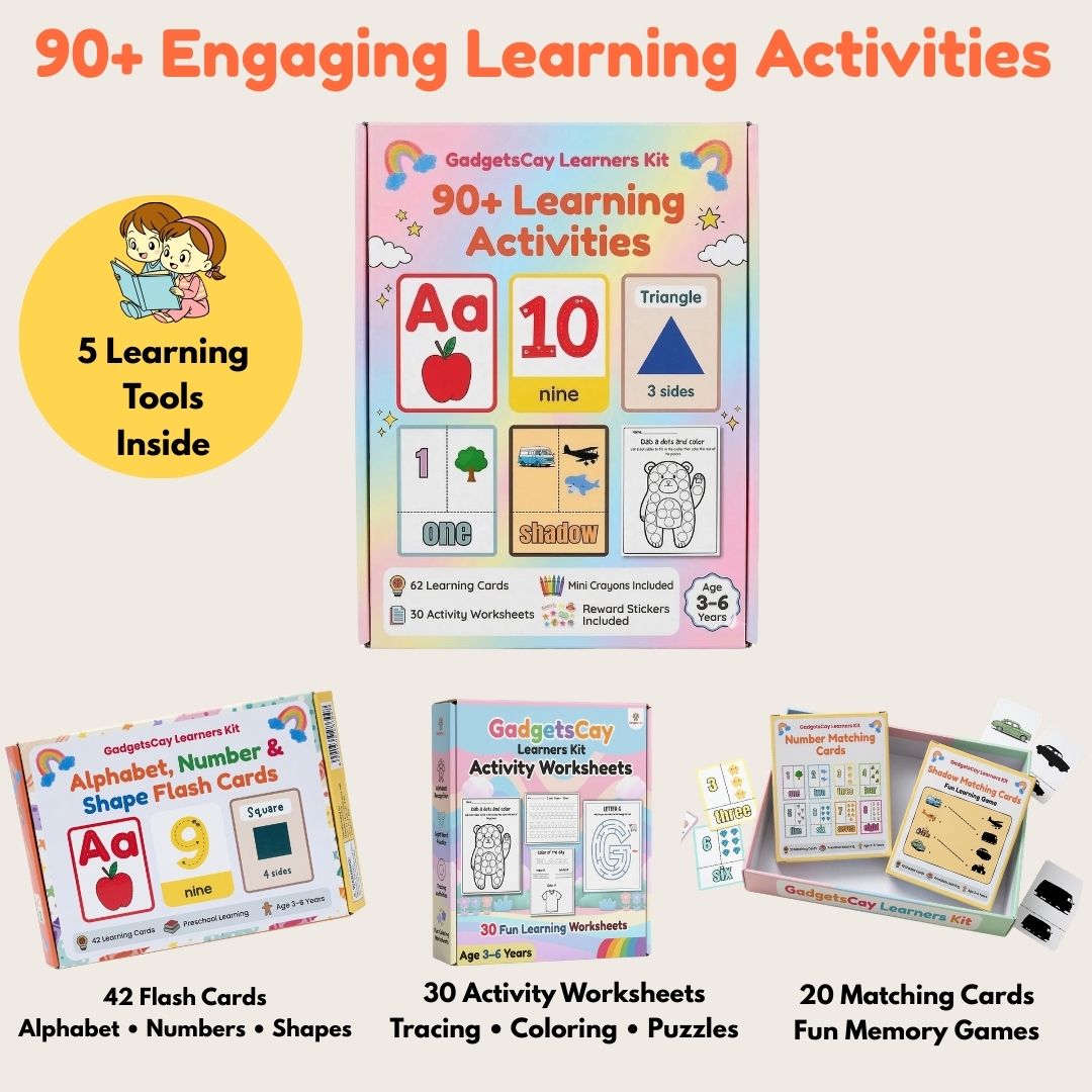 GadgetsCay 90+ Learning Activities Kit for Kids (Age 3–6)