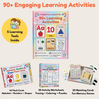 GadgetsCay 90+ Learning Activities Kit for Kids (Age 3–6)