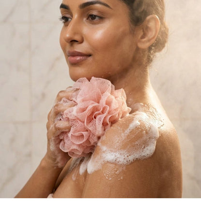 LatherBloom 2 In 1 Bath Spoung Loofah (Pack Of 2)