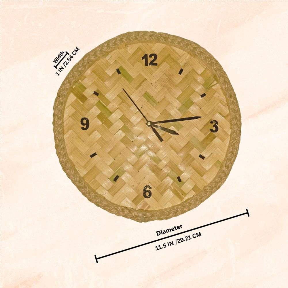 Handcrafted Bamboo Wall Clock