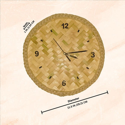 Handcrafted Bamboo Wall Clock